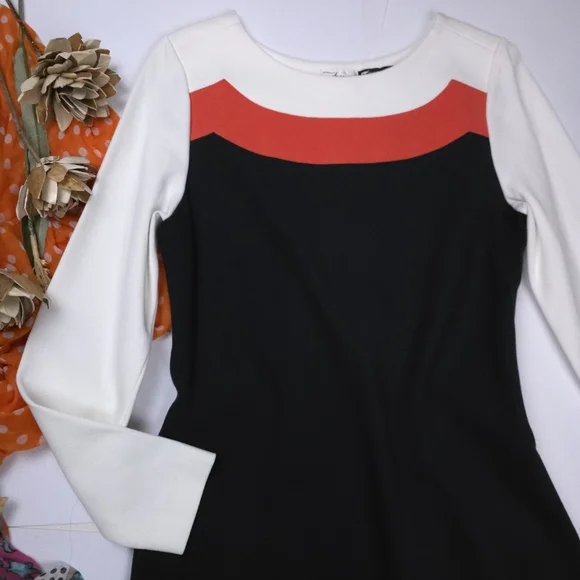 Milly Bergdorf Goodman Navy Color Block Dress Sz L - Picture 3 of 8